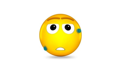 Annoyed Tired Emoji Face with Sweat Drops Animation