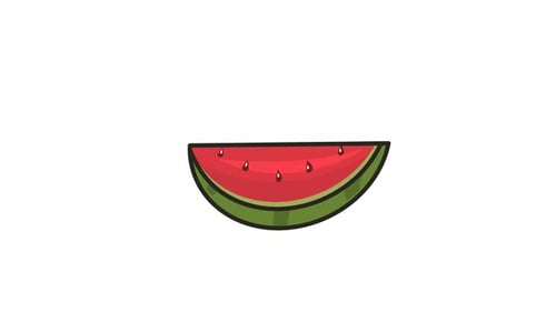 Animated Watermelon Slice Decorative Icon Element