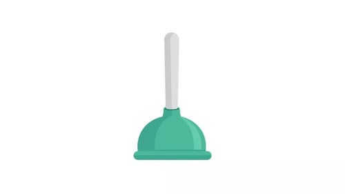 Flat Design Submarine Plunger Morph Animation