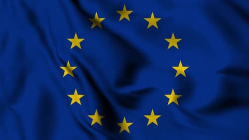Realistic European Union Flag Waving Seamless Loop