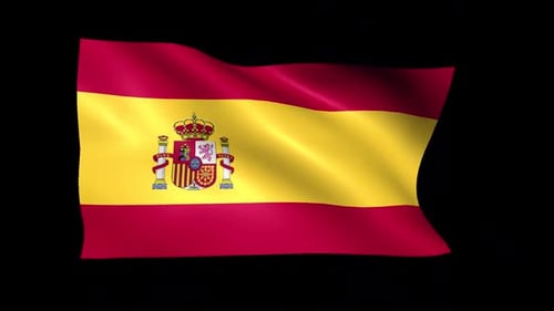 Dynamic Waving Flag of Spain Animation