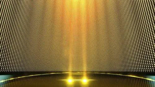 Stage Golden Awards With Sliding Spotlights, Particle Background Loop