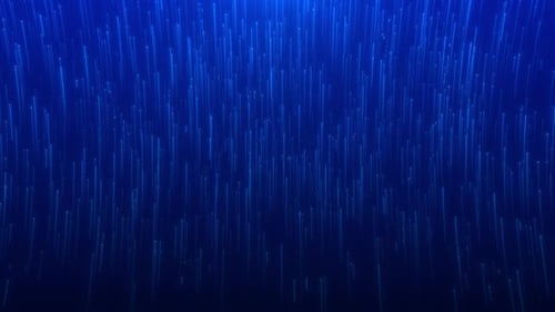 Looping Abstract Blue Digital Data Stream Rising Upwards with Glowing Light Trails, High Speed Fiber