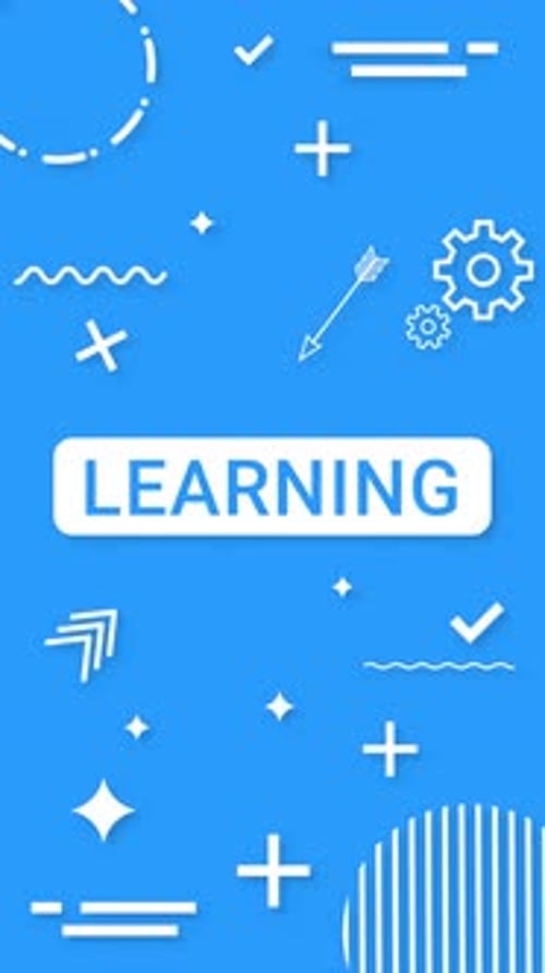 Animation en boucle d'infographie informative élégante, titre d'apprentissage, éléments de fond infographiques