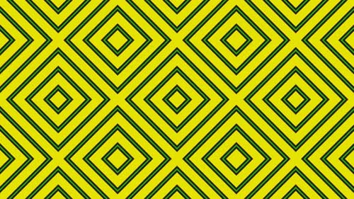 Green And Black On Yellow Abstract Square Patterns Background Vj Loop Animation In 4K