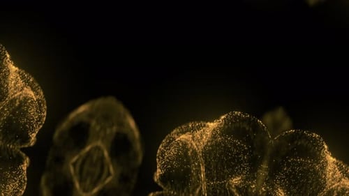 Yellow Particles Flowing Upwards