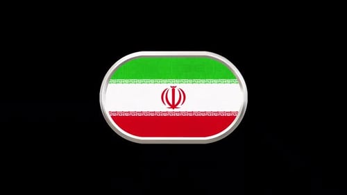 Animated 3D Iran Flag Button