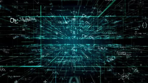 Futuristic Science Grid Animation with Chemical Formulas