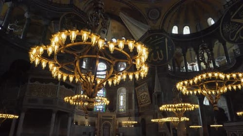 Awesome interior of the Hagia Sophia in Istanbul, Turkey