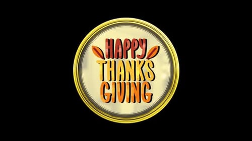Happy Thanksgiving Gold Rotating Message Animation