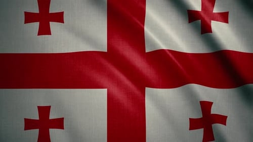 Seamless Loop Animation of Georgia National Flag Waving