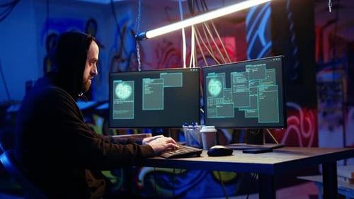Hacker sind glücklich, nachdem sie erfolgreich Zugriff auf die Daten der Opfer erhalten haben