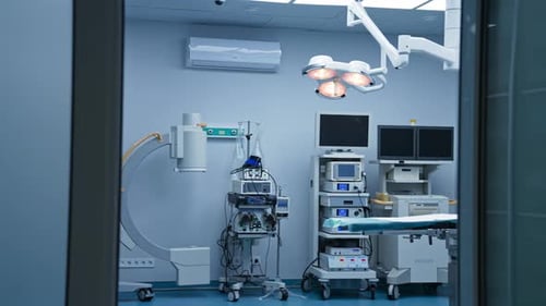 Surgical professional wide ward. Modern hospital emergency room.