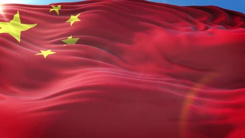 Zoom In Realistic Flag Of China 4K