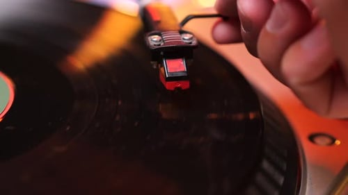 Spinning Vinyl Record on a Turntable