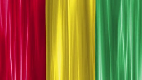 Red Yellow Green Flag Waving Fluid Fabric Motion Background