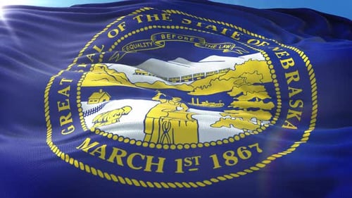 Realistic Waving Nebraska State Flag Animation