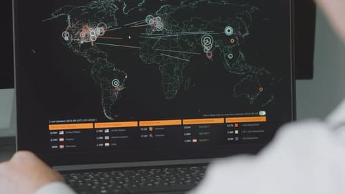 Cyber Security Data Analytics Global Network Map