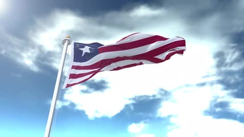 Liberia Flag Loop 4K