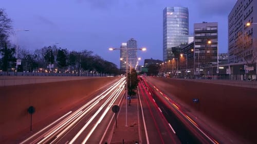 Barcelona City Timelapse at Night