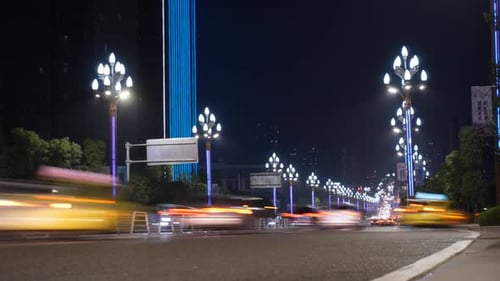 Night traffic in Chongqing City, China
