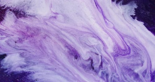 Abstract Liquid Motion Background of Purple, White, and Glitter