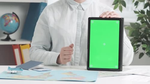 Travel Agency Digital Consultation Advertising Area Workspace Mock Up