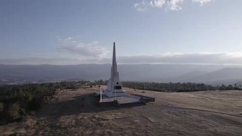 Aerial video on the obelisk of the Pampa de la Quinoa. Ayacucho Marzo Ayacucho
