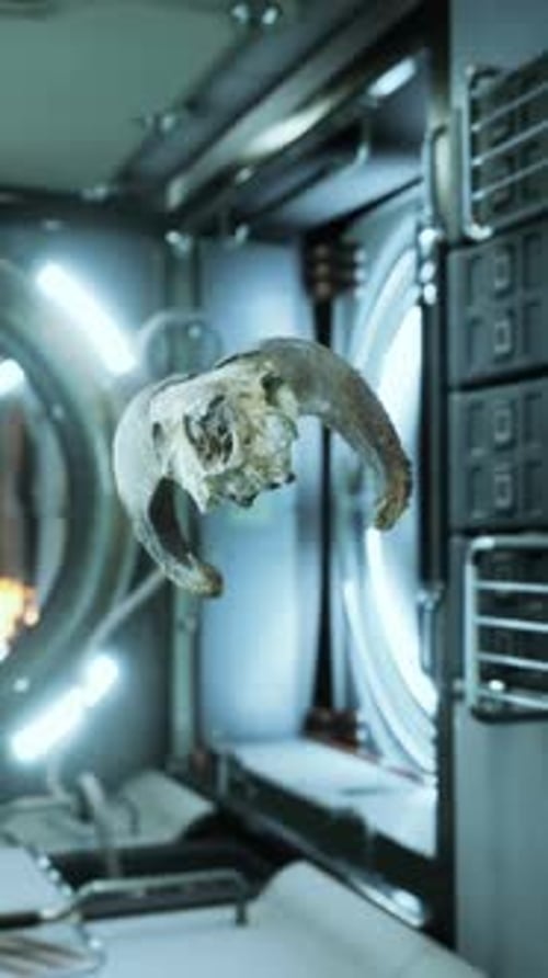 Skull of Dead Ram in International Space Station