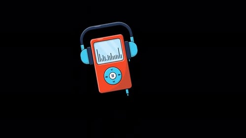 Animated Music Player with Headphones and Equalizer
