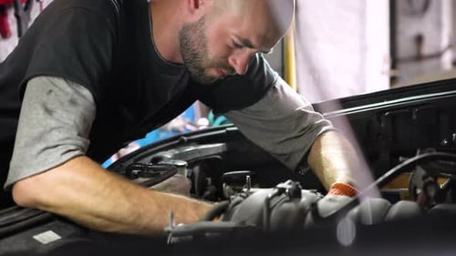 Auto Mechanic Repairs SUV Engine Auto Repair Station Automobile