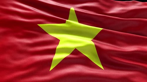 Realistic Waving Flag of Vietnam Seamless Loop