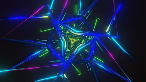 Abstract Rotating Blue Green Psychedelic Hypnotic VJ Seamless Loop Background