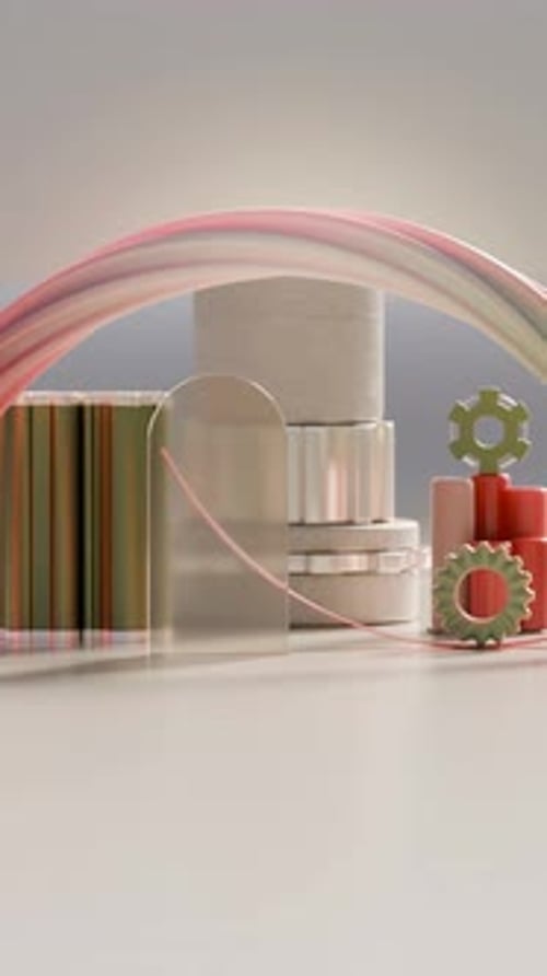 Fondo geométrico de bucle de renderizado 3D