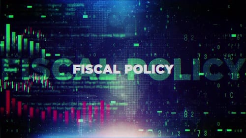 Fiscal Policy With Decrease Bar Chart Graph And Arrow Green