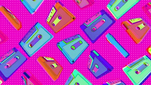 Fun Retro Illustrated Cassette Tapes Loop