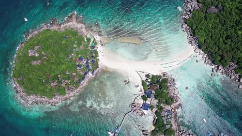 Aerial View of Koh Nang Yuan Island in Koh Tao Thailand