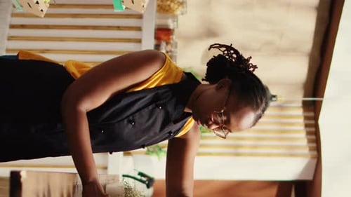 Smiling Chef Working in Restaurant Kitchen