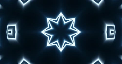 Abstract Neon Geometric Star Pattern Loop Background