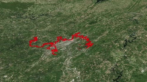 Fronteiras da cidade de Birmingham no mapa da América 4K