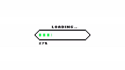 8-Bit Status Bar Progress Animation - Top Text Style
