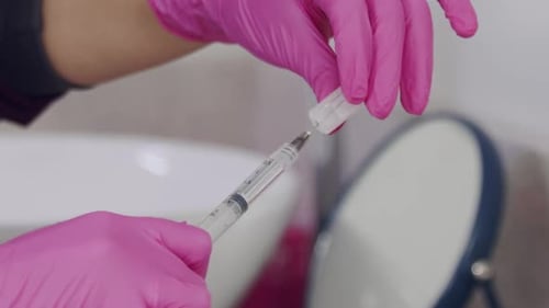 Preparing Syringe for Medical Injection