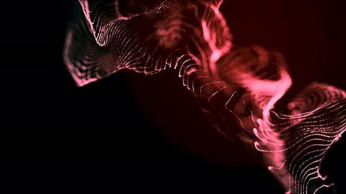Abstract Flowing Particle Wave Digital Animation