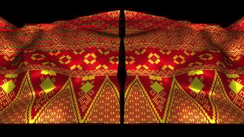 Indonesia Ethnic Silk Pattern Cloth Fabric Wave Songket Minang Minangkabau Padang Red Alpha Channel