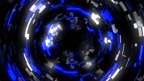 Geometric Blue Light Technology Tunnel Background