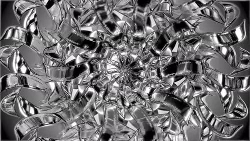 Geometric Silver Ribbons Abstract Metallic Loop Background