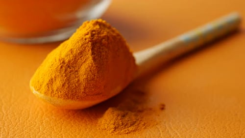 Turmeric Root Powder on Spoon