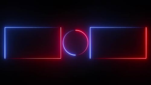 End Screen Neon Frame Red And Blue V3