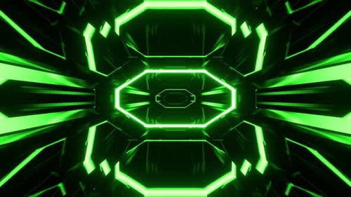 Green Abstract Cyber Track With Flashing Lighting Background Vj Loop In 4K