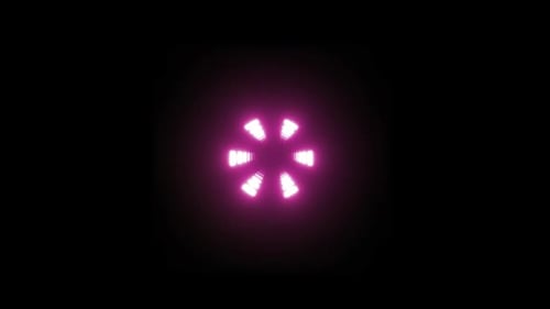 Glowing pink circular lights on dark background